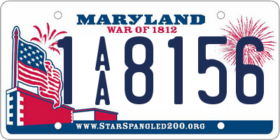 MD license plate 1AA8156