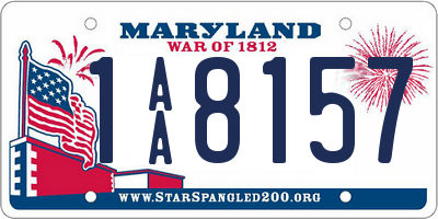 MD license plate 1AA8157
