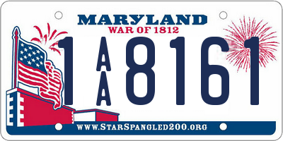 MD license plate 1AA8161