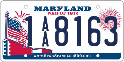 MD license plate 1AA8163