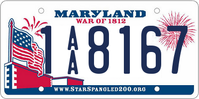 MD license plate 1AA8167