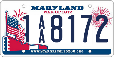 MD license plate 1AA8172