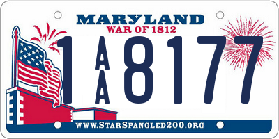 MD license plate 1AA8177