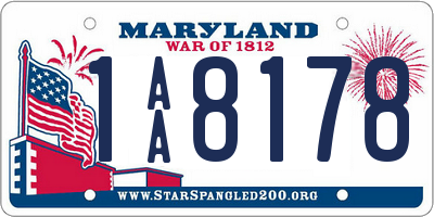 MD license plate 1AA8178