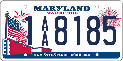 MD license plate 1AA8185