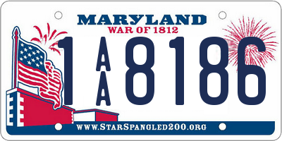 MD license plate 1AA8186