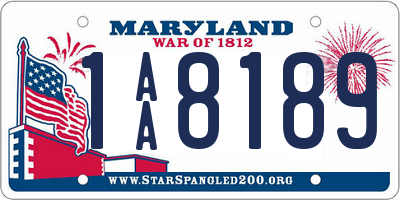 MD license plate 1AA8189