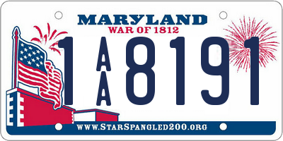 MD license plate 1AA8191