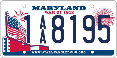 MD license plate 1AA8195