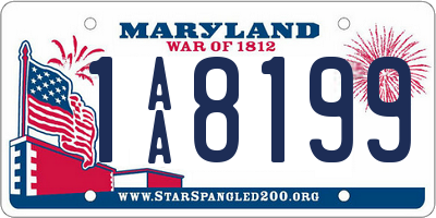 MD license plate 1AA8199