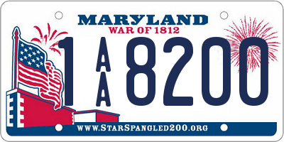 MD license plate 1AA8200