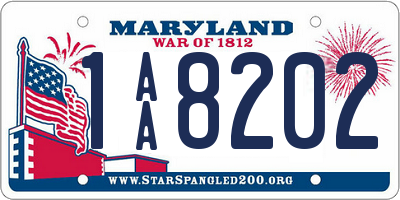 MD license plate 1AA8202