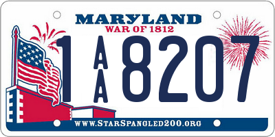 MD license plate 1AA8207