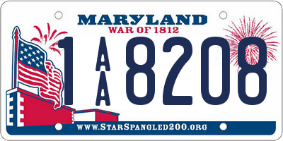 MD license plate 1AA8208