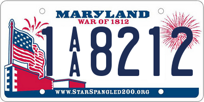 MD license plate 1AA8212