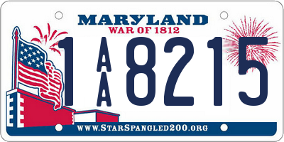 MD license plate 1AA8215