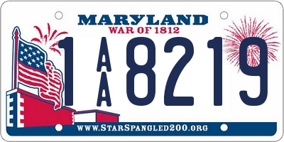 MD license plate 1AA8219