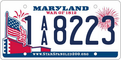 MD license plate 1AA8223