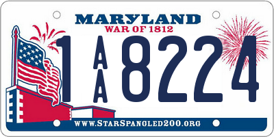 MD license plate 1AA8224