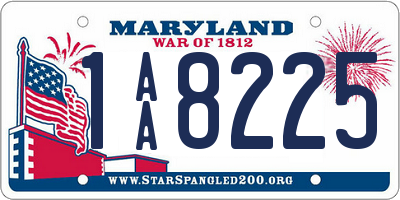 MD license plate 1AA8225