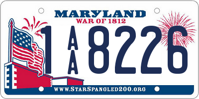 MD license plate 1AA8226