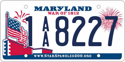 MD license plate 1AA8227