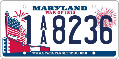 MD license plate 1AA8236