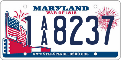 MD license plate 1AA8237