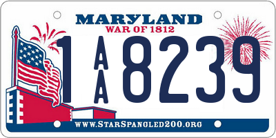 MD license plate 1AA8239