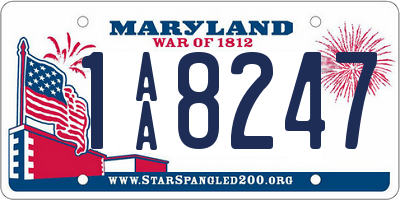 MD license plate 1AA8247