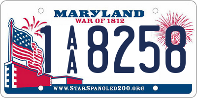 MD license plate 1AA8258