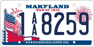 MD license plate 1AA8259