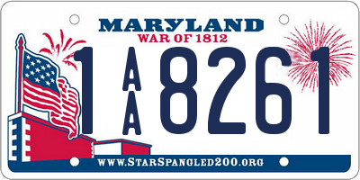 MD license plate 1AA8261