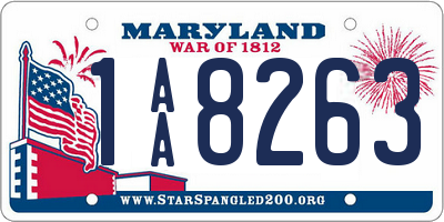 MD license plate 1AA8263