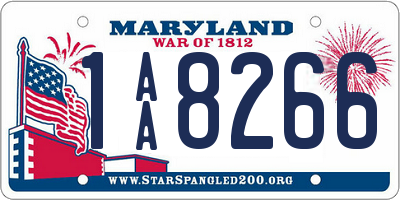 MD license plate 1AA8266