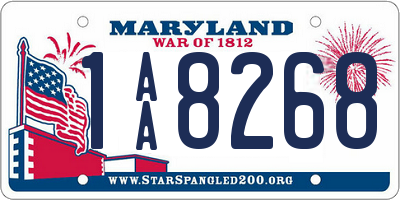 MD license plate 1AA8268