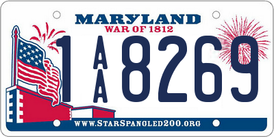 MD license plate 1AA8269