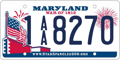 MD license plate 1AA8270