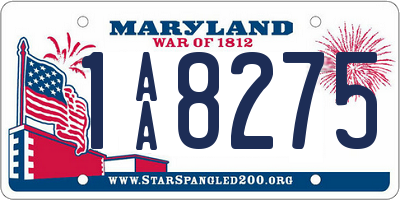 MD license plate 1AA8275