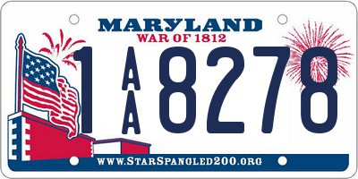 MD license plate 1AA8278