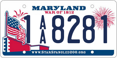 MD license plate 1AA8281