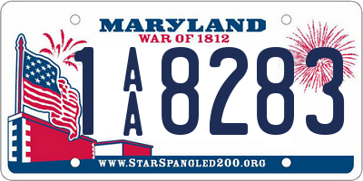 MD license plate 1AA8283