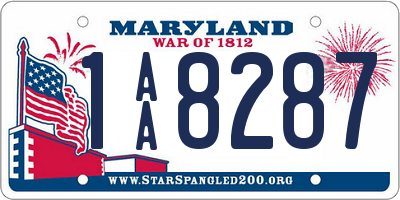 MD license plate 1AA8287