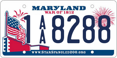 MD license plate 1AA8288