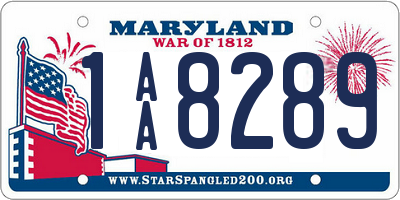 MD license plate 1AA8289