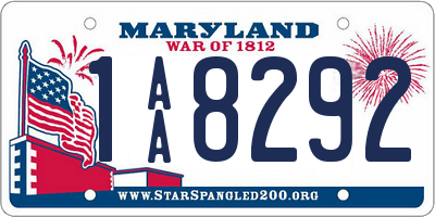 MD license plate 1AA8292