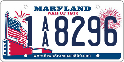 MD license plate 1AA8296