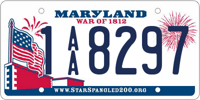 MD license plate 1AA8297