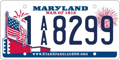 MD license plate 1AA8299