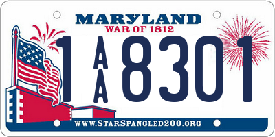 MD license plate 1AA8301